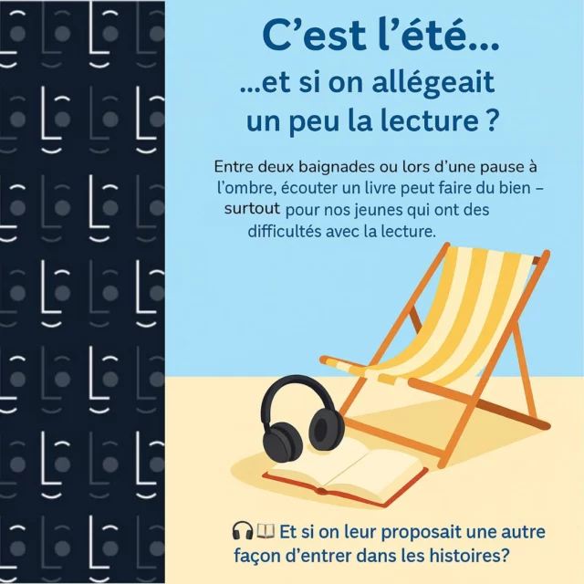 📚✨ Et si cet été, on offrait la lecture autrement ?

La Bibliothèque Sonore Romande met à disposition un large choix de livres audio gratuits pour celles et ceux qui ont des difficultés à lire.
👧 Troubles Dys 👵 problèmes de vue, ou simplement besoin d’un coup de pouce pour entrer dans la lecture ?

🎧 Des titres récents, en format MP3, à écouter partout.
📝 Accès via un formulaire très simple à remplir par un·e logopédiste ou un·e médecin.

💬 La lecture, c’est pour tout le monde. Parlez-en à vos patients !
➡️ QR code et infos en slide finale.#BibliothèqueSonoreRomande #BSR #LectureAccessible #LivresAudio 
#LecturePourTous #LectureAutrement #AccèsÀLaLecture #AudioLecture 
#LectureInclusive #LivresPourTous #LireAvecLesOreilles 
#Logopédie #Orthophonie #TroublesDys #Dyslexie #Dysorthographie 
#TroublesDuLangage #TDAH #SoutienÀLaLecture #AideÀLaLecture 
#InclusionScolaire #LectureJeunesse #EnfantsDys #ÉtéLecture 
#LectureFacilitée #FormationLecture #ParentsDys  #LectureAudioGratuite #ÉcouterDesLivres #LivresJeunesseAudio